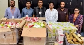ঢাকা হযরত শাহজালাল আন্তর্জাতিক বিমানবন্দরে  ২ কোটি অধিক মূল্যের অবৈধ  পণ্য জব্দ  হয়
